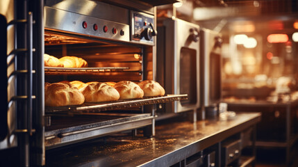 generated illustration of factory that produces bread