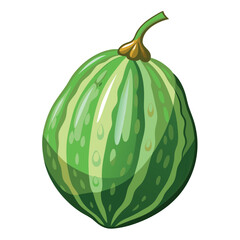 a lifelike bitter gourd against a white backdrop