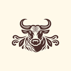 Innovative bull logo icon design, embodying strength and resilience. Ideal for financial services, sports teams, and corporate branding. Vector illustration ensures scalability.