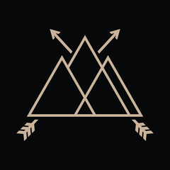 mountains peak line art logo