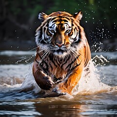The Bengal tiger, with its striking orange coat and bold black stripes, embodies the majesty and power of the wild.