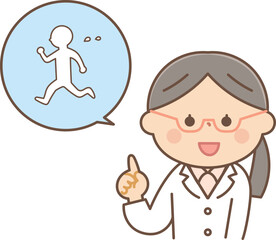 運動を勧める女性医師