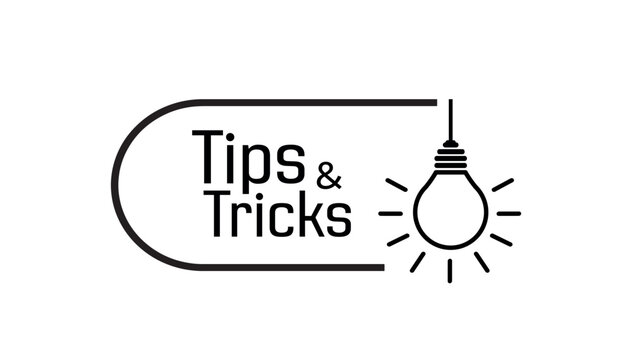 tips and tricks sign on white background