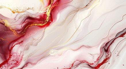 Abstract background, red and white marble texture with gold lines, fluid art, vector illustration, highly detailed, digital painting, high resolution


