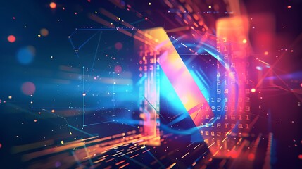 Obraz premium N Letter Abstract Technology Background
