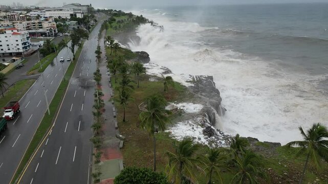 Hurricane Beryl in the Caribbean Dominican Republic