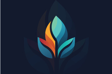 Abstract leaf logo design template	