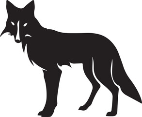 A wild Fox silhouette Illustration vector .