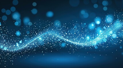 Mesmerizing digital signature against a blue backdrop with white light lines, sparkle, and veil for added depth and dimension.