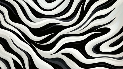 Obraz premium Elevate your style with this sophisticated zebra print texture featuring fluid lines and intricate patterns in a highquality flat design.