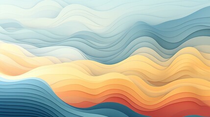 Obraz premium Discover intricate flat illustration designs with earth tones and detailed textures in stylized ripples patterns.