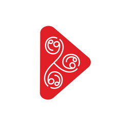 vector design illustration of the play button with an interesting motif