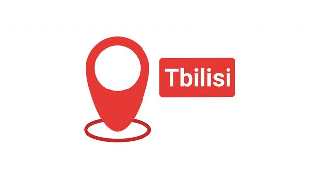 Eye Catching Animated Map of Tbilisi with Location Marker. Perfect for travel presentations, social media, and more