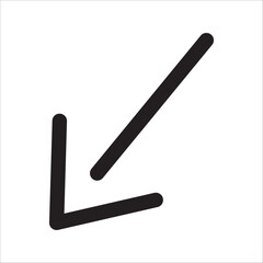 Left arrow icon vector illustration in solid style, used for website mobile app presentation.