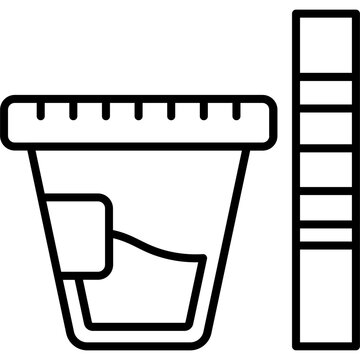 urine sample container and test strip clip art preview