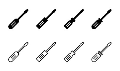 Screwdriver icon set. tools icon vector
