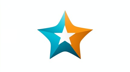 Obraz premium Stylized Blue and Orange Gradient Five-Pointed Star Logo Design