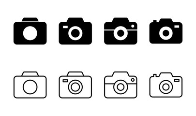 Camera icon set. photo camera icon. camera photography icon.