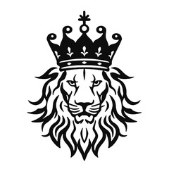 Lion silhouette logo design isolated on white background. Vector illustration