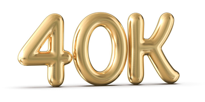 40k Followers Gold Number 3D Render