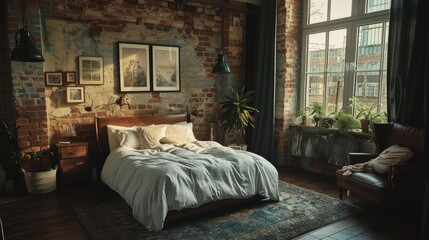 Background: The interior design of the master bedroom features a modern and comfortable style, with elegant furniture and a cozy bed.