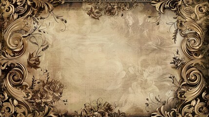 Elegant frames and borders with intricate floral designs evoke a classic charm.