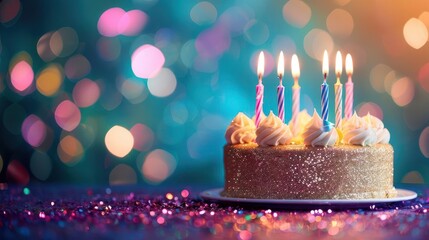 A milestone birthday with a glittery backdrop, celebration, special occasion