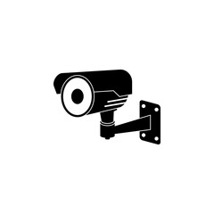 Cctv camera black isolated vector icon. security camera icons, video surveillance, cctv sign set