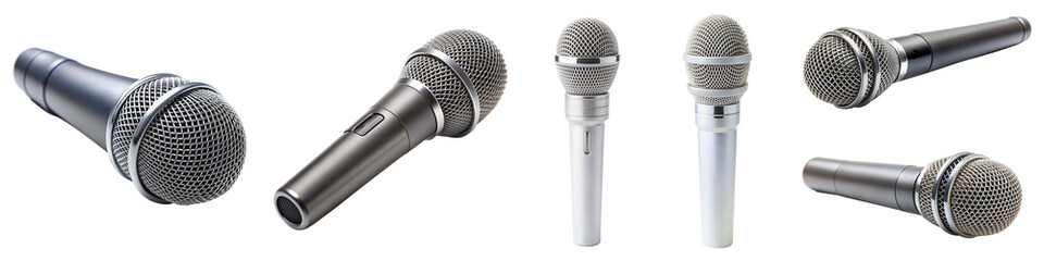 Wireless speech microphone isolated on transparent background PNG file
