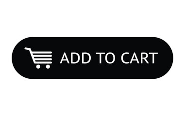 Add to Cart Button with Cart Icon Isolated on White Background