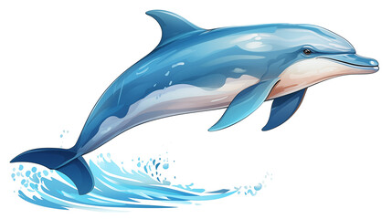 Obraz premium Dolphin jumping out of the water. illustration