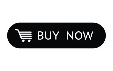 Buy Now Button with Cart Icon Isolated on White Background