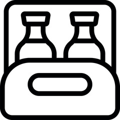 Wine bottles standing in wooden box, alcohol delivery service from restaurant or shop