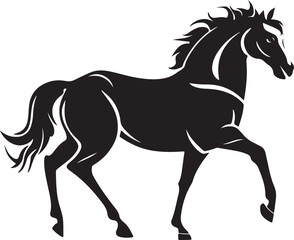 Running Horse silhouette Illustration vector .