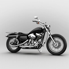 Sleek motorcycle on gray background