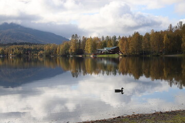 lake and mountains