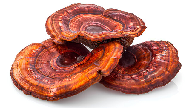 reishi mushroom, Ganoderma lucidum isolated on white  background