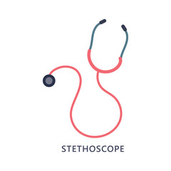 Stethoscope for medical treatment healthcare concept flat vector