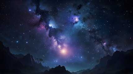 Fototapeta premium An awe-inspiring view of the cosmos, dense with stars and illuminated by the light of distant celestial bodies
