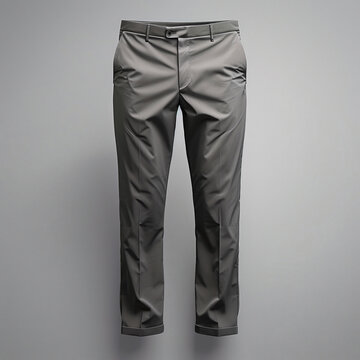 Stylish grey pants on isolated background