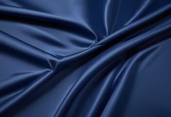 Fototapeta premium Blue deep satin velvet wavy drapery texture sample background