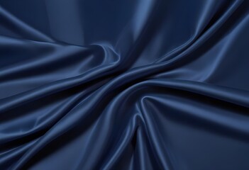 Obraz premium Blue deep satin velvet wavy drapery texture sample background