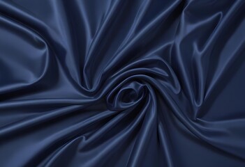 Fototapeta premium Blue deep satin velvet wavy drapery texture sample background