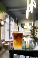 iced coffee in the cafe