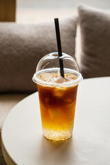 iced coffee in the cafe