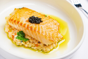 grilled white fish with couscous