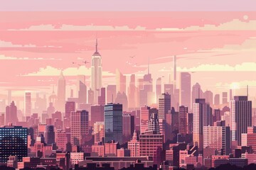 Fototapeta premium detailed vector city skyline royal scenery skyline