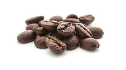 Naklejka premium Coffee beans on a white background