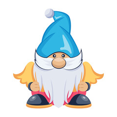 A cute gnome icon designed in flat style 

