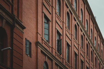 traditional building exterior facade close-up details in Shanghai, China
